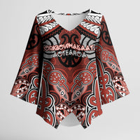 Aotearoa Iwi Rongowhakaata Personalised Kimono Sleeve Blouse Maori Kowhaiwhai Pattern