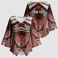 Aotearoa Iwi Rongowhakaata Personalised Kimono Sleeve Blouse Maori Kowhaiwhai Pattern