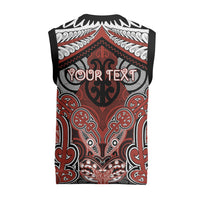 Aotearoa Iwi Rongowhakaata Personalised Christmas Knitted V-Neck Vest Maori Kowhaiwhai Pattern