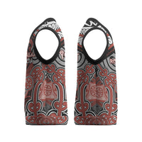 Aotearoa Iwi Rongowhakaata Personalised Christmas Knitted V-Neck Vest Maori Kowhaiwhai Pattern