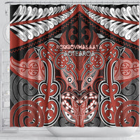 Aotearoa Iwi Rongowhakaata Shower Curtain Maori Kowhaiwhai Pattern