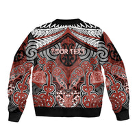 Aotearoa Iwi Rongowhakaata Personalised Sleeve Zip Bomber Jacket Maori Kowhaiwhai Pattern