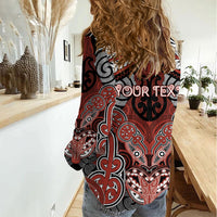 Aotearoa Iwi Rongowhakaata Personalised Women Casual Shirt Maori Kowhaiwhai Pattern