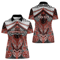 Aotearoa Iwi Rongowhakaata Personalised Women Polo Shirt Maori Kowhaiwhai Pattern