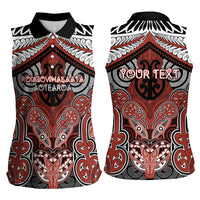 Aotearoa Iwi Rongowhakaata Personalised Women Sleeveless Polo Shirt Maori Kowhaiwhai Pattern