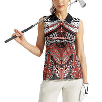 Aotearoa Iwi Rongowhakaata Personalised Women Sleeveless Polo Shirt Maori Kowhaiwhai Pattern