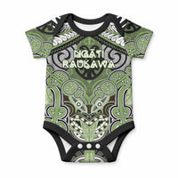 Aotearoa Iwi Ngati Raukawa Personalised Baby Onesie Maori Kowhaiwhai Pattern
