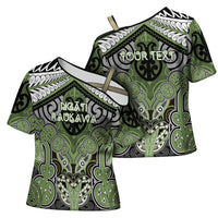 Aotearoa Iwi Ngati Raukawa Personalised Cross Shoulder Shirt Maori Kowhaiwhai Pattern