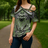 Aotearoa Iwi Ngati Raukawa Personalised Cross Shoulder Shirt Maori Kowhaiwhai Pattern