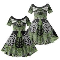 Aotearoa Iwi Ngati Raukawa Personalised Family Matching Tank Maxi Dress and Hawaiian Shirt Maori Kowhaiwhai Pattern