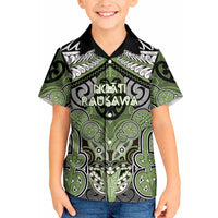 Aotearoa Iwi Ngati Raukawa Personalised Kid Hawaiian Shirt Maori Kowhaiwhai Pattern