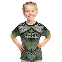 Aotearoa Iwi Ngati Raukawa Personalised Kid T Shirt Maori Kowhaiwhai Pattern
