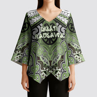 Aotearoa Iwi Ngati Raukawa Personalised Kimono Sleeve Blouse Maori Kowhaiwhai Pattern
