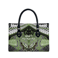 Aotearoa Iwi Ngati Raukawa Leather Bag Maori Kowhaiwhai Pattern