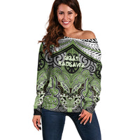 Aotearoa Iwi Ngati Raukawa Personalised Off Shoulder Sweater Maori Kowhaiwhai Pattern