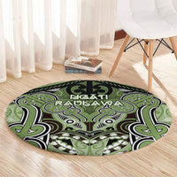Aotearoa Iwi Ngati Raukawa Round Carpet Maori Kowhaiwhai Pattern