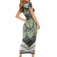 Aotearoa Iwi Ngati Raukawa Personalised Short Sleeve Bodycon Dress Maori Kowhaiwhai Pattern