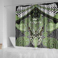 Aotearoa Iwi Ngati Raukawa Shower Curtain Maori Kowhaiwhai Pattern