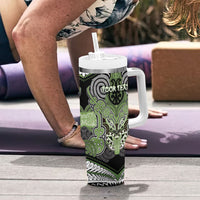 Aotearoa Iwi Ngati Raukawa Personalised Tumbler With Handle Maori Kowhaiwhai Pattern