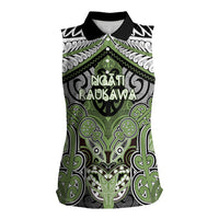 Aotearoa Iwi Ngati Raukawa Personalised Women Sleeveless Polo Shirt Maori Kowhaiwhai Pattern