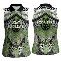 Aotearoa Iwi Ngati Raukawa Personalised Women Sleeveless Polo Shirt Maori Kowhaiwhai Pattern