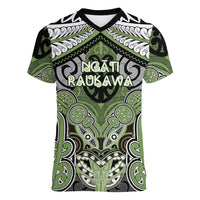 Aotearoa Iwi Ngati Raukawa Personalised Women V-Neck T-Shirt Maori Kowhaiwhai Pattern