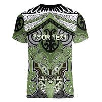 Aotearoa Iwi Ngati Raukawa Personalised Women V-Neck T-Shirt Maori Kowhaiwhai Pattern