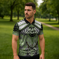 Aotearoa Iwi Ngati Raukawa Personalised Zipper Polo Shirt Maori Kowhaiwhai Pattern