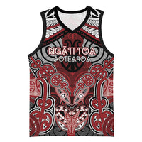 Aotearoa Iwi Ngati Toa Personalised Basketball Jersey Maori Kowhaiwhai Pattern