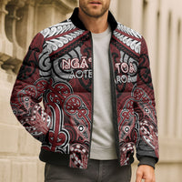 Aotearoa Iwi Ngati Toa Personalised Bomber Puffer Jacket Maori Kowhaiwhai Pattern