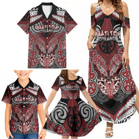 Aotearoa Iwi Ngati Toa Personalised Family Matching Summer Maxi Dress and Hawaiian Shirt Maori Kowhaiwhai Pattern