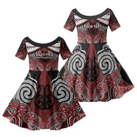 Aotearoa Iwi Ngati Toa Personalised Family Matching Summer Maxi Dress and Hawaiian Shirt Maori Kowhaiwhai Pattern