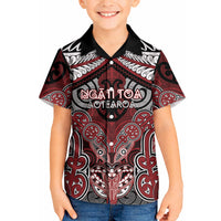 Aotearoa Iwi Ngati Toa Personalised Kid Hawaiian Shirt Maori Kowhaiwhai Pattern