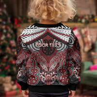 Aotearoa Iwi Ngati Toa Personalised Kid Ugly Christmas Sweater Maori Kowhaiwhai Pattern