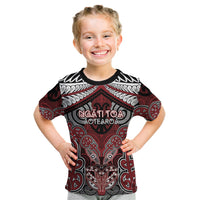 Aotearoa Iwi Ngati Toa Personalised Kid T Shirt Maori Kowhaiwhai Pattern
