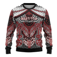 Aotearoa Iwi Ngati Toa Personalised Ugly Christmas Sweater Maori Kowhaiwhai Pattern