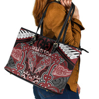 Aotearoa Iwi Ngati Toa Leather Tote Bag Maori Kowhaiwhai Pattern