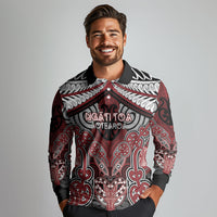 Aotearoa Iwi Ngati Toa Personalised Long Sleeve Polo Shirt Maori Kowhaiwhai Pattern