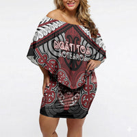 Aotearoa Iwi Ngati Toa Personalised Off Shoulder Short Dress Maori Kowhaiwhai Pattern