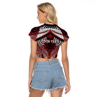 Aotearoa Iwi Ngati Toa Personalised Raglan Cropped T Shirt Maori Kowhaiwhai Pattern