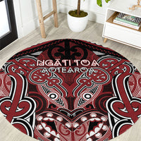 Aotearoa Iwi Ngati Toa Round Carpet Maori Kowhaiwhai Pattern