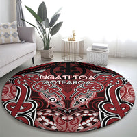 Aotearoa Iwi Ngati Toa Round Carpet Maori Kowhaiwhai Pattern