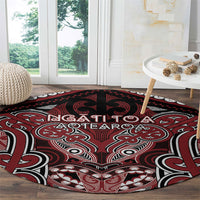 Aotearoa Iwi Ngati Toa Round Carpet Maori Kowhaiwhai Pattern