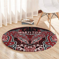 Aotearoa Iwi Ngati Toa Round Carpet Maori Kowhaiwhai Pattern