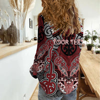 Aotearoa Iwi Ngati Toa Personalised Women Casual Shirt Maori Kowhaiwhai Pattern