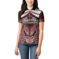 Aotearoa Iwi Ngati Toa Personalised Women Polo Shirt Maori Kowhaiwhai Pattern