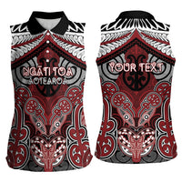 Aotearoa Iwi Ngati Toa Personalised Women Sleeveless Polo Shirt Maori Kowhaiwhai Pattern