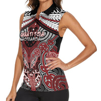 Aotearoa Iwi Ngati Toa Personalised Women Sleeveless Polo Shirt Maori Kowhaiwhai Pattern