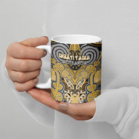Aotearoa Iwi Ngati Tama Personalised Ceramic Mug Maori Kowhaiwhai Pattern