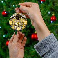 Aotearoa Iwi Ngati Tama Personalised Ceramic Ornament Maori Kowhaiwhai Pattern